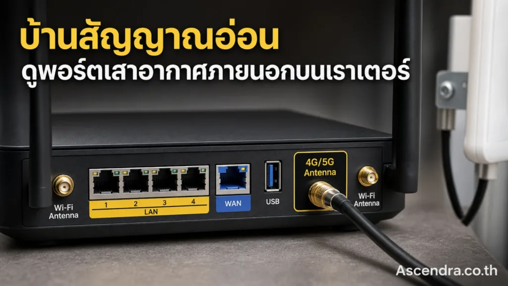 เราเตอร์ใส่ซิมต่อเสาภายนอกได้ไหม บ้านสัญญาณอ่อนควรดูพอร์ตอะไรบนเครื่อง