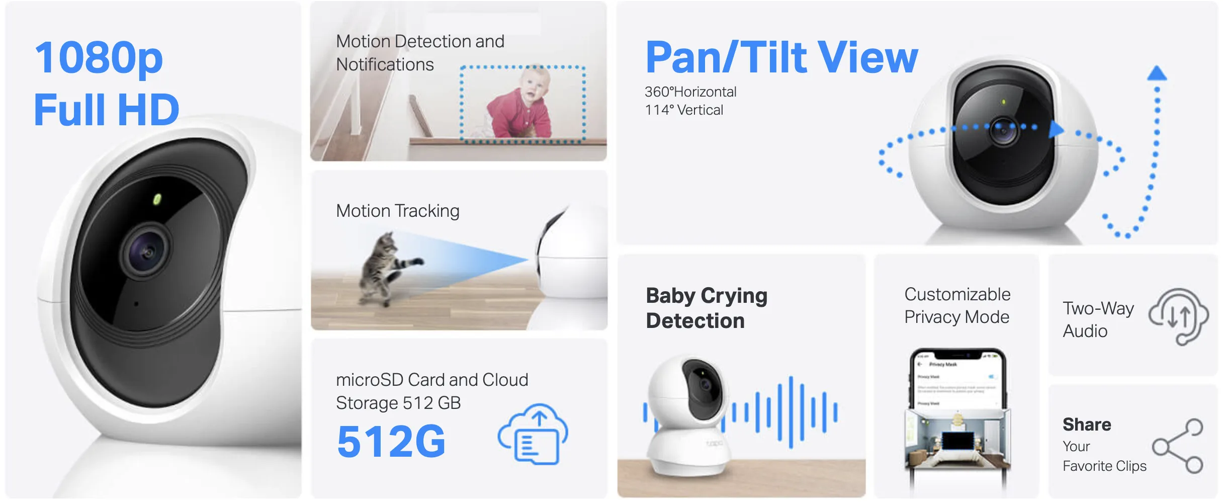 กล้องวงจรปิด Tapo C200 WiFi Full HD 1080p หมุน 360°